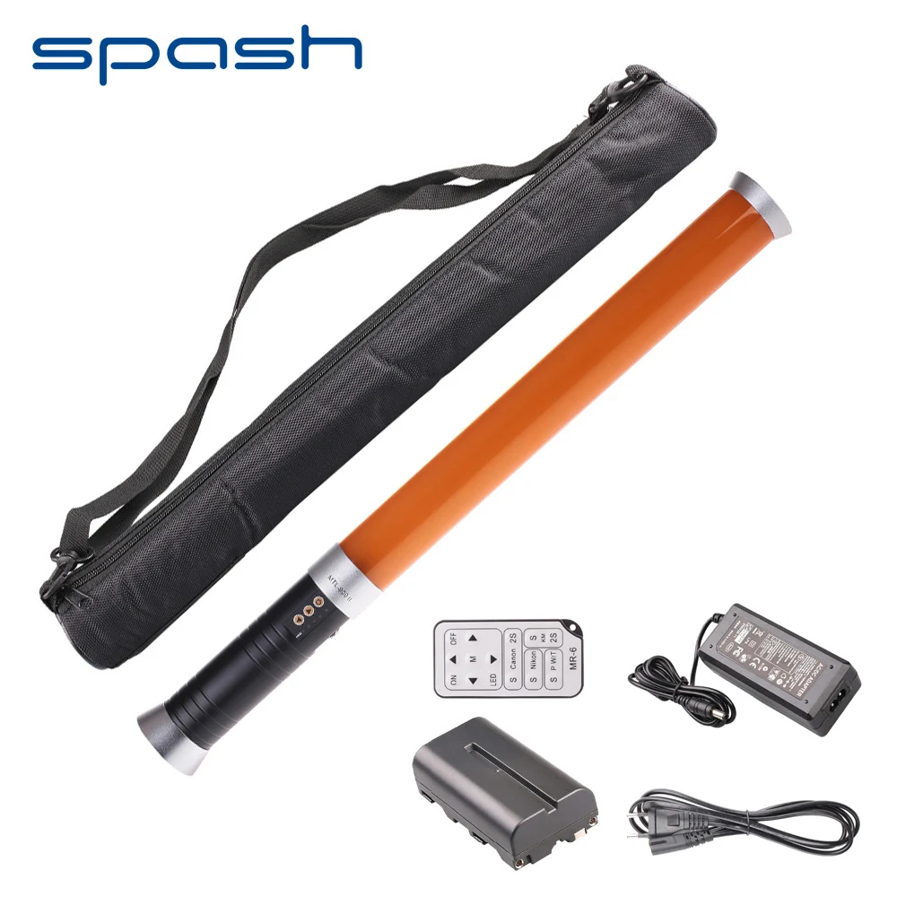 

spash LED Video Light Portable Photography Lighting 298 LEDs 3200K-5600K Photo Studio Tube Light with NP-F550 Remote Control