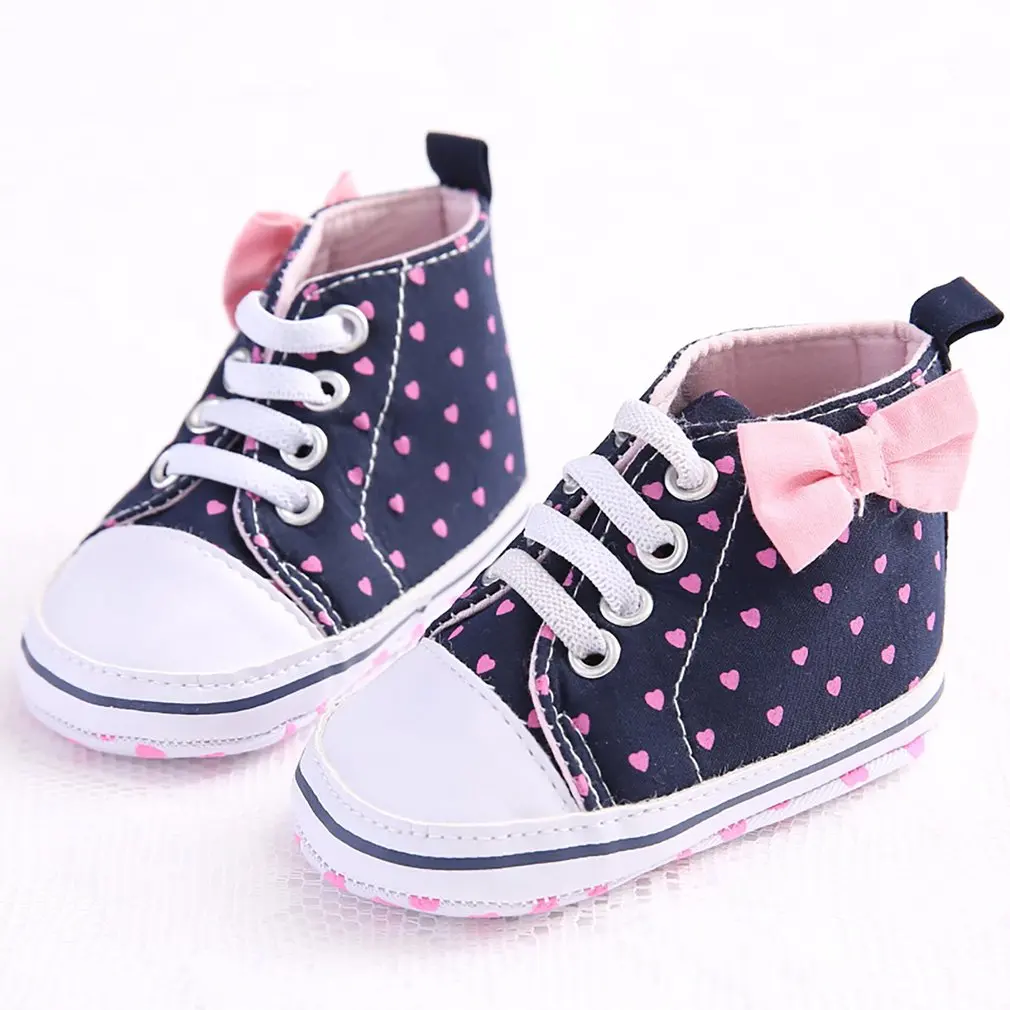 

Unisex Baby Boys Girls Star High Top Sneaker Soft Anti-Slip Sole Newborn Infant First Walkers Canvas Denim Shoes