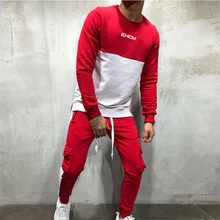 Осень 2019 года новый мужской свободного покроя Jogger хлопок костюм тренажерные залы фитнес с длинн