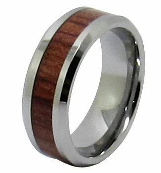 

Mens Wedding Bands 8mm Vintage Hawaiian Koa Wood Inlay Silver Tungsten Ring Infinity Eternity Ring Jewelry