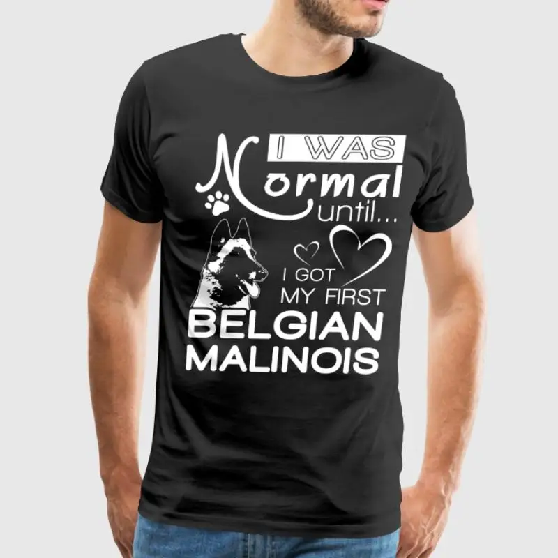 

100% Cotton O-neck Custom Printed Men T shirt Belgian Malinois(1) Women T-Shirt