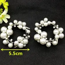 Для 1 пара моды и красивый со стразами и жемчугом венок из цветок обуви обувь с пряжкой аксессуар 5.5 см