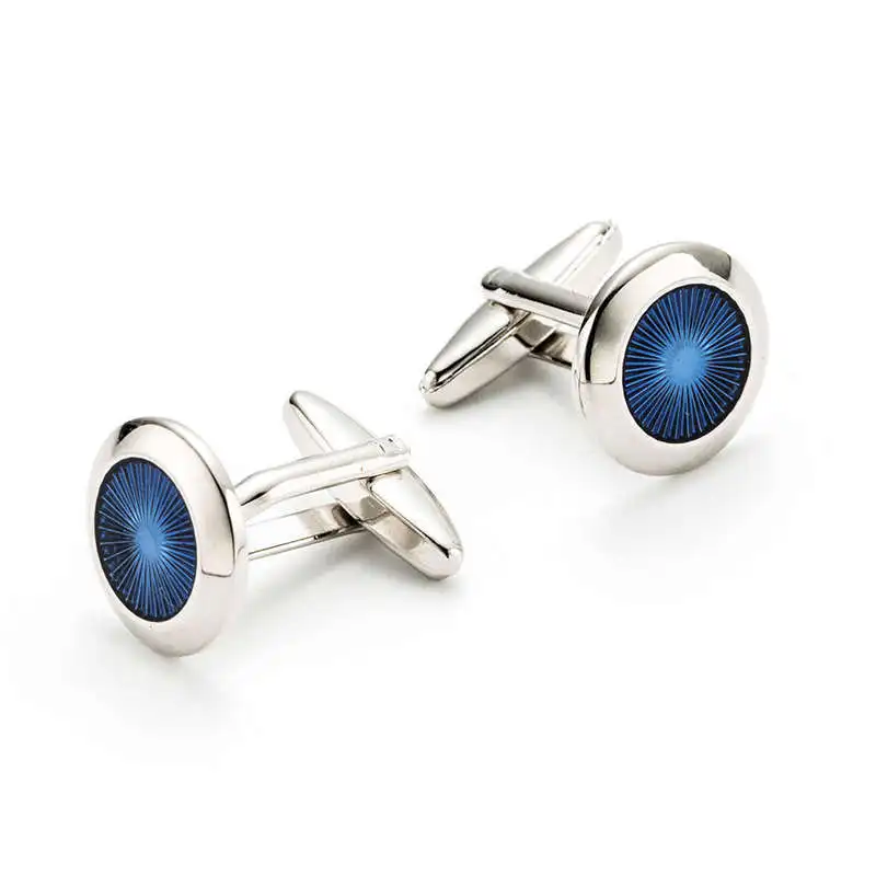 CHUKUI Men's French Shirts Cufflinks Environmental Protection Blue Enamel Cufflink Free Shipping (4)