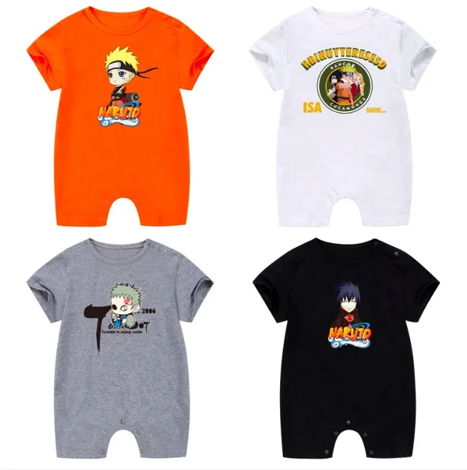 

Anime Naruto Sasuke Summer Cotton Baby Boys Girls Babies Infant Rompers Short Sleeves Jumpsuits Costume Pajamas Clothing SA2131