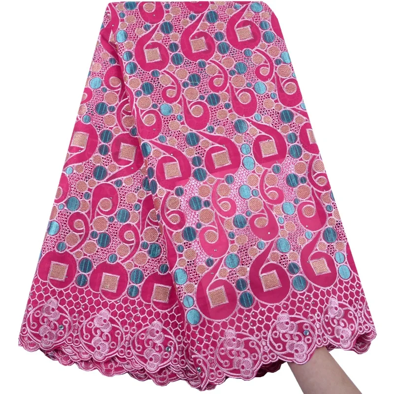 

African Cotton Lace Fabric Stones High Quality African Swiss Voile Lace In Switzerland For Wedding Party Dress A1514