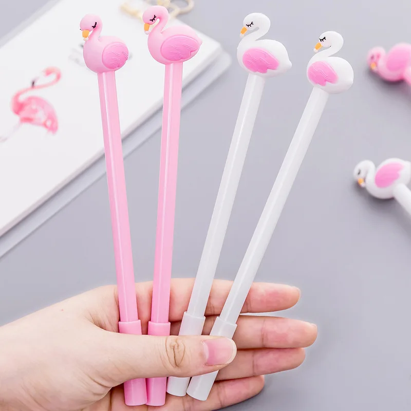 1 Pcs Creative Flamingo Swan Gel Pen Signature Pen Escolar Papelaria School Office Supply Promotional Gift