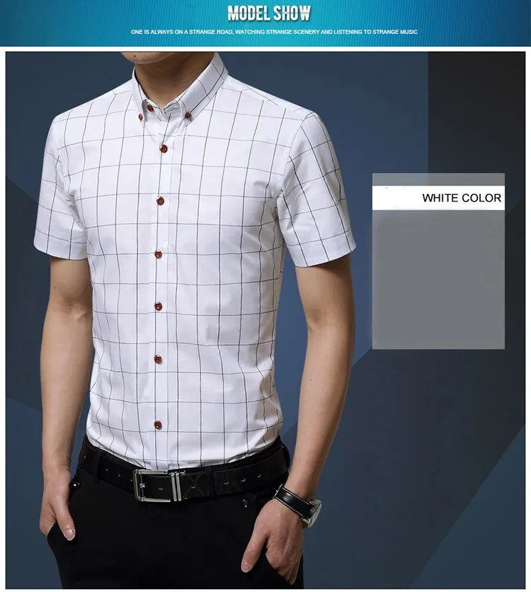 Плюс размер 5XL модная Клетчатая Мужская рубашка Хлопковое платье рубашка Летняя Повседневная Женская сорочка с коротким рукавом Homme