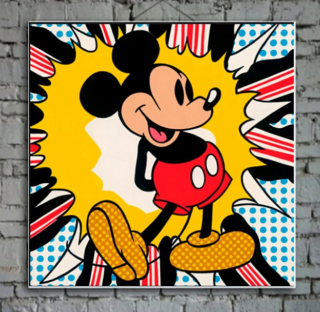 Abstract Oil Painting Pop Art Paint On Canvas Mickey Mouse Wall Abstract Oil Painting Pop Art Paint On Canvas Mickey Mouse Wall Picture Home Decorative