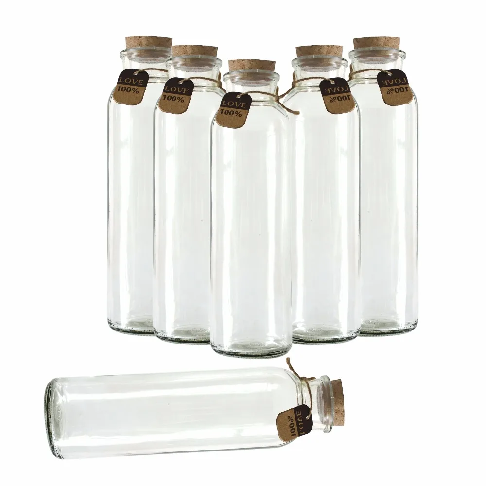 2Pcs/Lot Tiny Clear Cork Stopper Glass Message Bottles Jars Containers Christmas Thanksgiving Decoration Gifts Wish Bottles