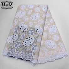 Высококачественный хлопковый в африканском стиле 5 ярдов/шт. Нигерийская вышитая кружевная ткань швейцарская вуаль кружева с камнями для женского платья