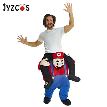 

JYZCOS Adult Ride On Mario Costume Ride on Me Funny Pants Carry Back Novelty Toys for Purim Halloween Birthday Party Fancy Dress