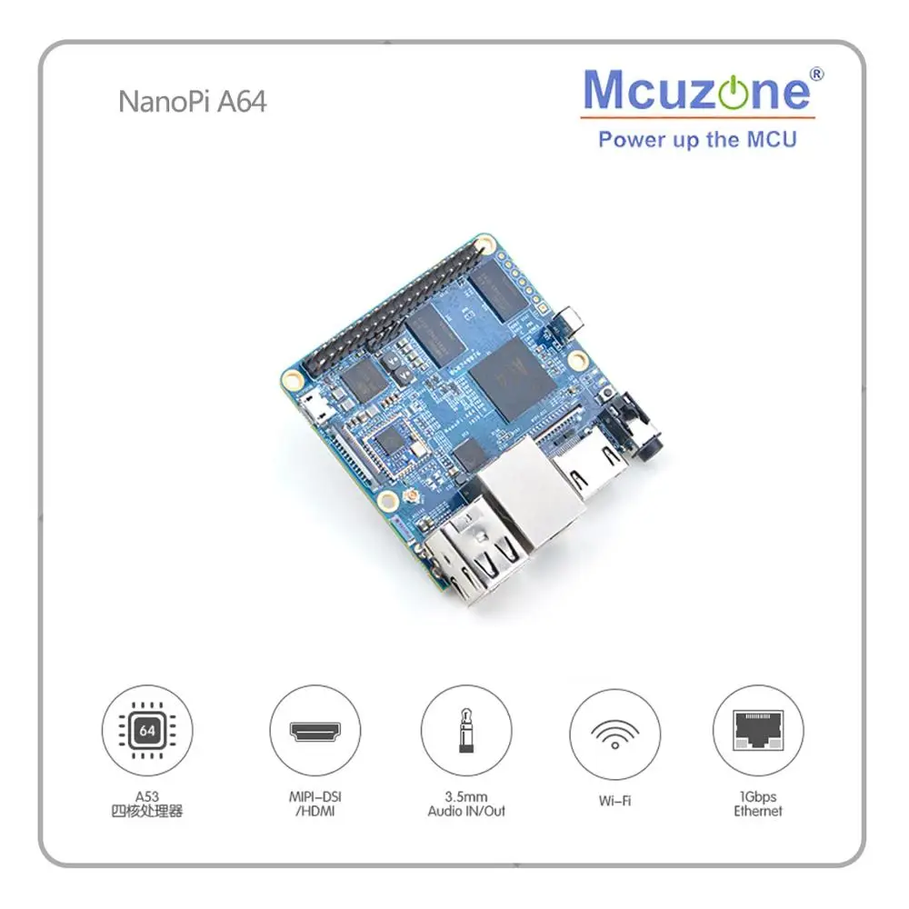 FriendlyELEC NanoPi A64 плата разработки 64-разрядный четырехъядерный Cortex-A53 1 152 ГГц ГБ DDR3 RAM