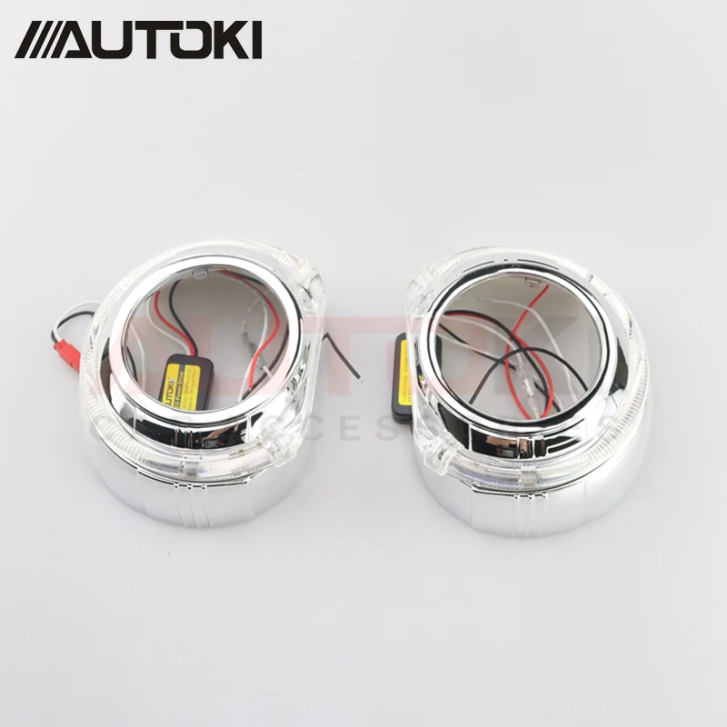 Autoki светодиодный светильник для дневных ходовых огней ангельский глаз интегрированный ободок кожухи маски S-max для 2,5 и 3,0 дюймовые линзы проектора bi xenon