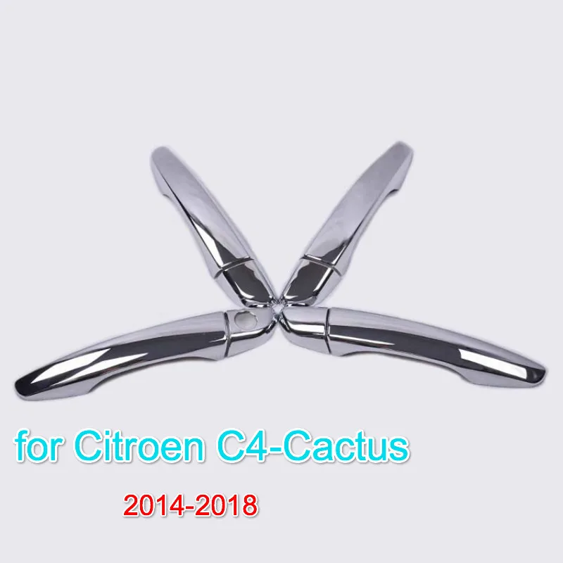 

FUNDUOO For Citroen C4 Cactus 2014 2015 2016 2017 2018 C-Cactus New Chrome Car Door Handle Cover Trim Sticker Free Shipping