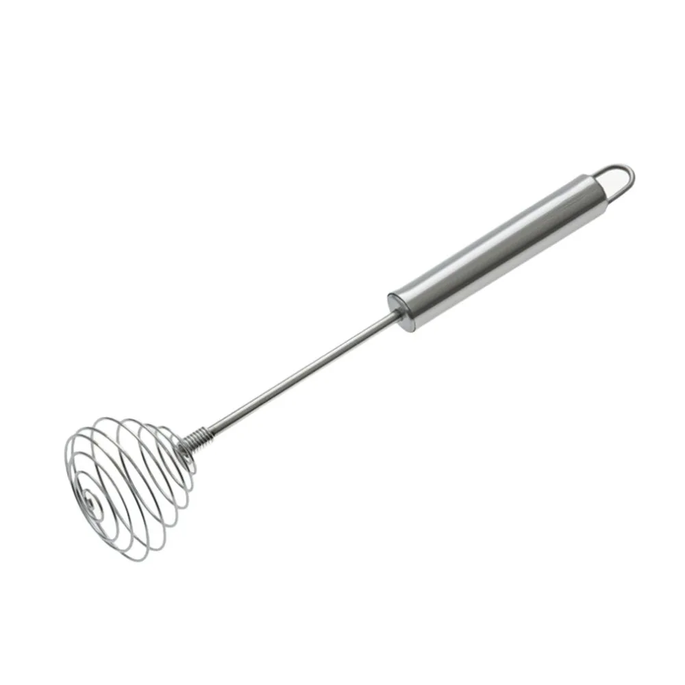 Whisk Stirrer Mixing Mixer Egg Beater Foamer Rotate Hand Stainless Milk ...