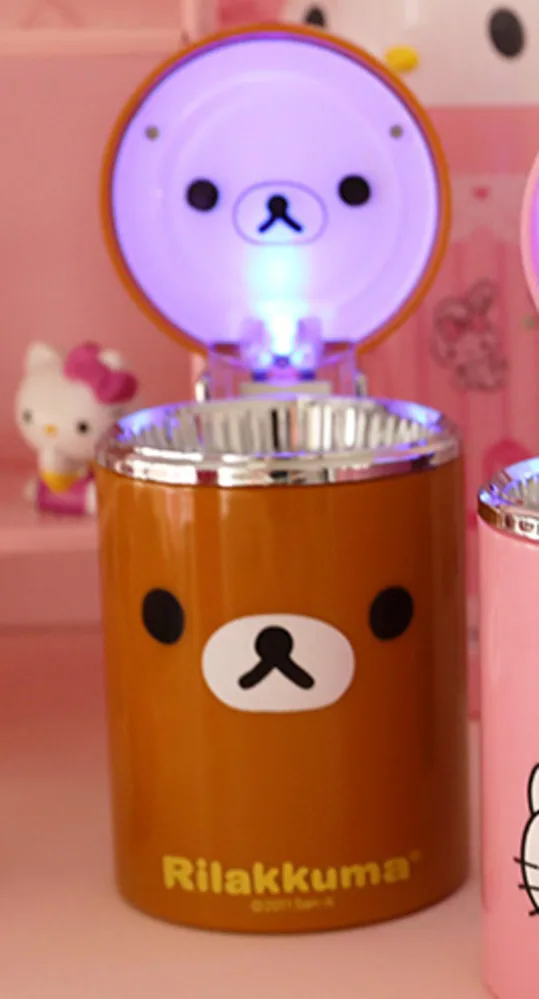 Hello Kitty portable ashtray outdoor car night light supplies function ashtray