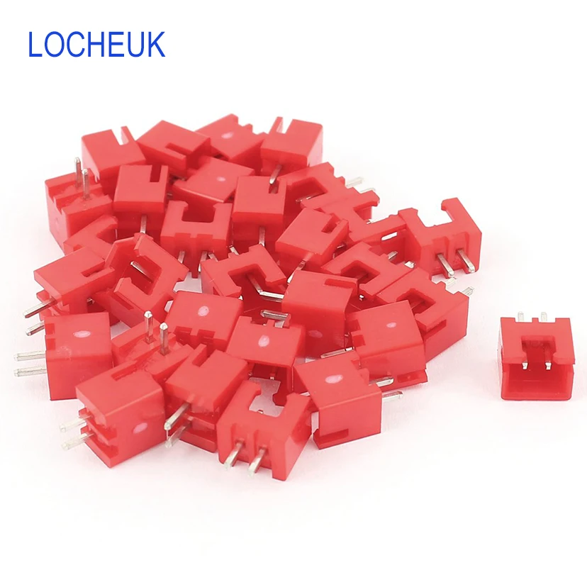 

100 pcs Red Nylon XH-2A 2.54mm XH2.54-2P 2 Pin Connector male straight pin socket Kits for PCB/Automotive/electronic circuit ect