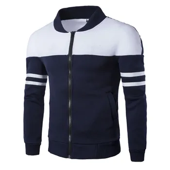 

Casual outdoor casual oblique color matching fashion men's zipper jacket jacket jacket men's sweatshirt long sleeve fit jacket