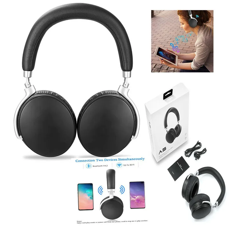 Wireless bluetooth headphone Digital foldable Headset anc active noise cancelling headphone earphone with Microphone  (8)