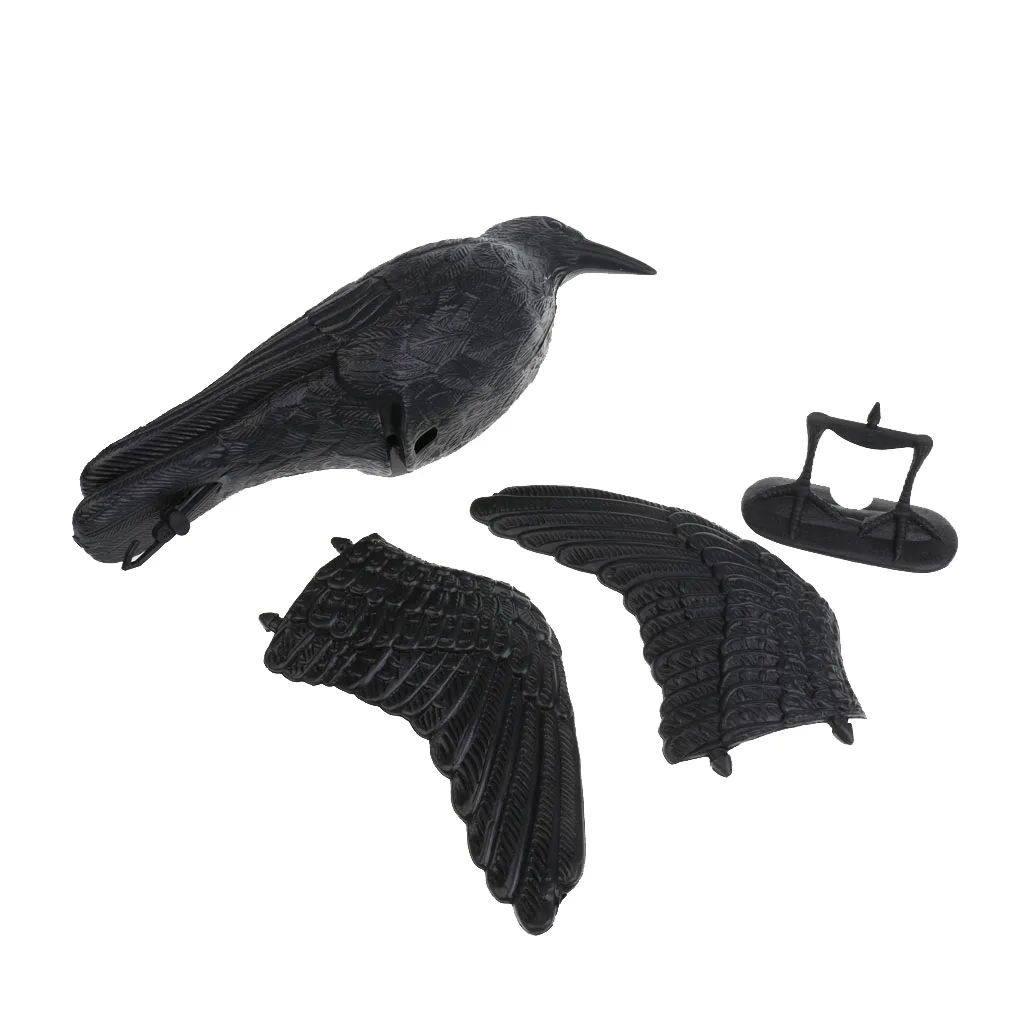Perfeclan 1 Pair Full Body Crow Raven Hunting Decoy Scarer Greenhand Gear Crow Hunting Decoy Crow Bird Scarer