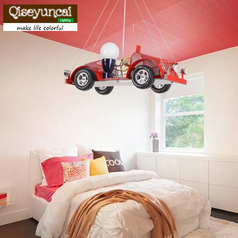 Qiseyuncai автомобиль детская комната люстра творческая личность украшение для магазина одежды лампа для мальчика комнаты спальни лампы
