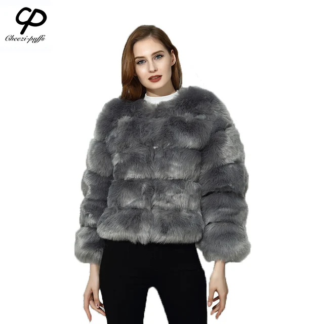 CP Brand Short Fur Coat Winter Fashion Women Faux Fox Fur