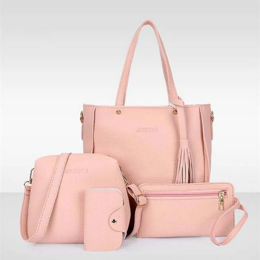 4 шт. женская модная кожаная сумка на плечо сумка-тоут кошелек сумка-мессенджер набор Сумок женская сумка на плечо сумка набор