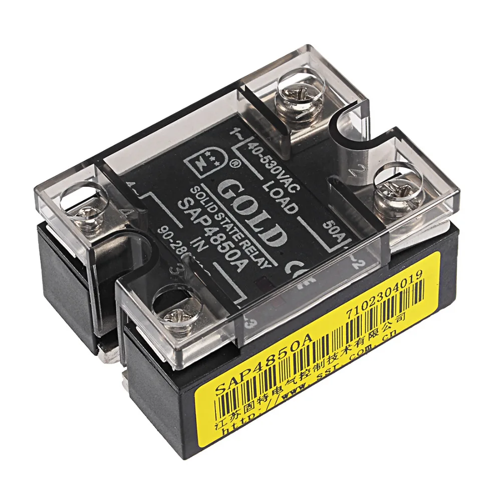 

Uxcell Relay AC 90-280V to AC 40-530V 50A Single Phase Solid State Relay Module Electrical Equipment Supplies SAP4850A AC To AC