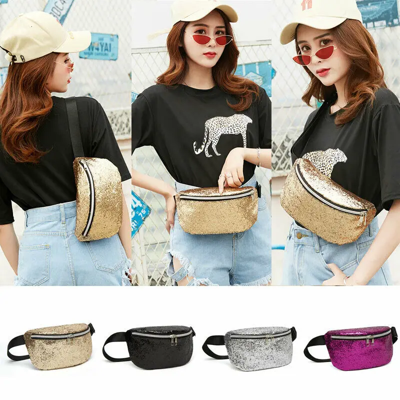 

2019 New Women Waist Fanny Pack PU Leather Belt Zipper Waist Bag Casual Wild Fashion Chest Bag