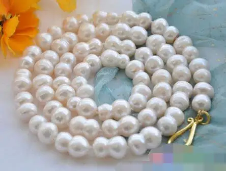 

3657 white baroque double freshwater cultured pearl necklace