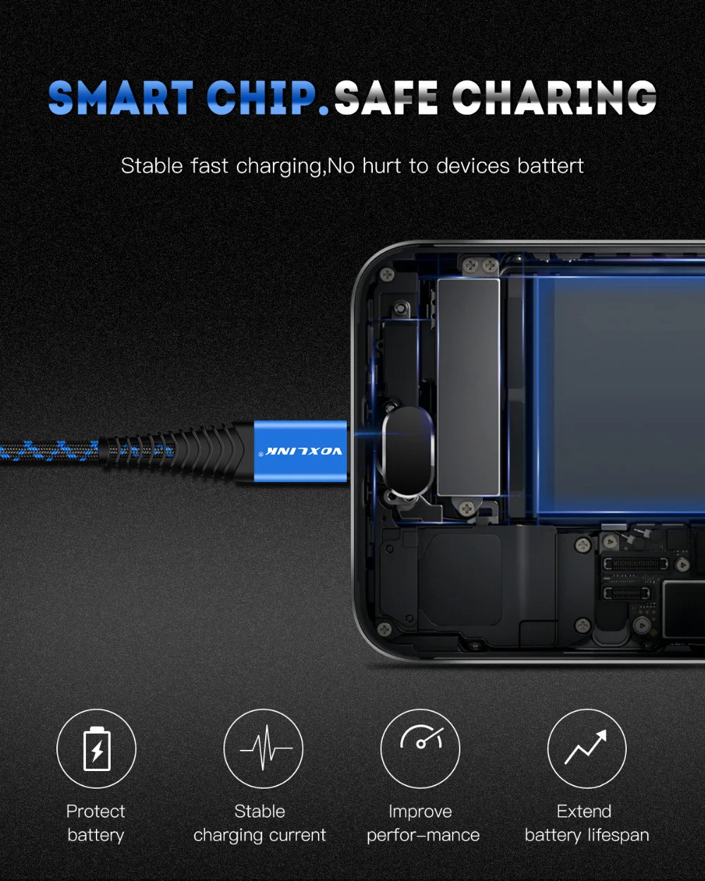 VOXLINK 2.4A USB نوع c كابل سريع شحن بيانات USB C كابل لسامسونج s8 هواوي P9 P10 Xiaomi 6 نيكزس 6 p الهاتف المحمول كابل