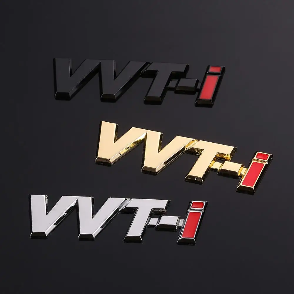 Логотип VVTi из металлического сплава серебристый стикер в виде ленты хрома для