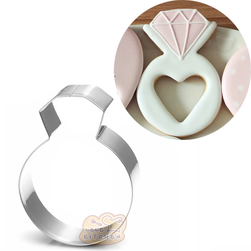 Wedding Diamond Ring Metal Cookie Cutter Shapes High Quality Fondant Wedding Diamond Ring Metal Cookie Cutter Shapes High Quality Fondant Stamp Mold Patisserie Pastry Cupcake Tools Bg059 4 5 6 2cm In From Home
