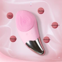 NEW Ultrasonic Electric Facial Cleansing Brush Vibration Skin Remove Blackhead Pore Cleanser Waterproof Silicone Face Massager