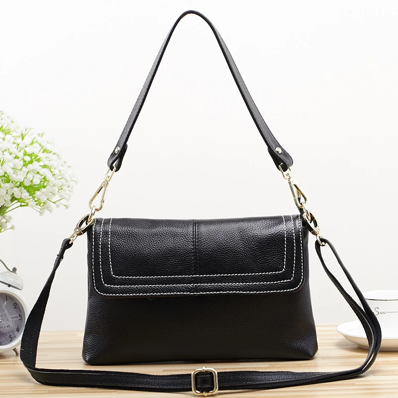 

Lomelobo Fashion women flap bags Woman's Genuine cow Leather shoulder bag Korea style ladies sling bags HBL166