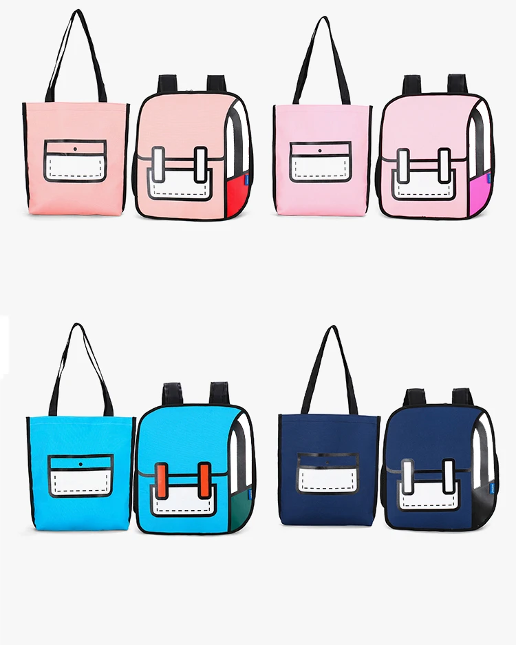 Нейлоновый водонепроницаемый рюкзак женская сумка на плечо набор 2D рисунок 3D Мультфильм комиксов аниме-рюкзаки школьные сумки для подростков девочек мальчиков