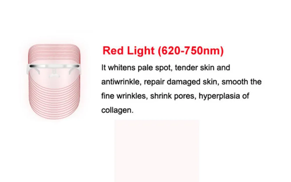 Красный светодиодный свет красота полная маска для лица ежедневный уход за кожей повышающий кровообращение синий светодиодный Легкий Массажный инструмент для лица
