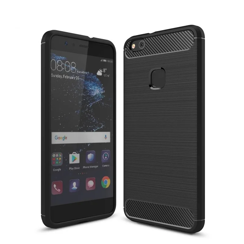 Huawei P10 lite Case Silicone Plus Cases Phone Brushed Carbon Fiber Soft 2017 NewBack Cover G8 Nova |
