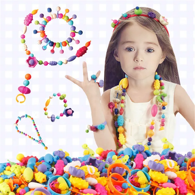 400Pcs Pop Beads Toys Colorful Art Crafts For Girls Bracelet Snap Bead Toy Jewelry Accessories Puzzle Educational Toy For Kids 2