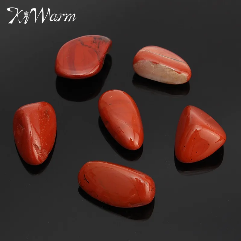 

KiWarm Overvalue 6pcs Red Jasper Tumble Stones Polished Stones Healing Crystal Gemstones For Fish Tank Aquarium Decor 20mm-30mm