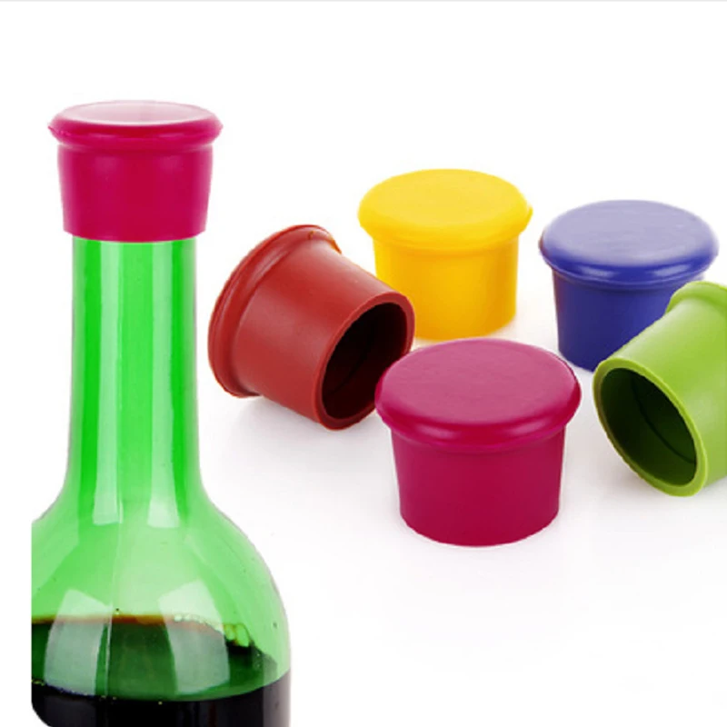 

3pcs Creative Fashion Silicone Bottle Caps Multicolor Reusable Beer Bottle Caps Drink Saver Sealer Bottle Cover Plug Bar Tools