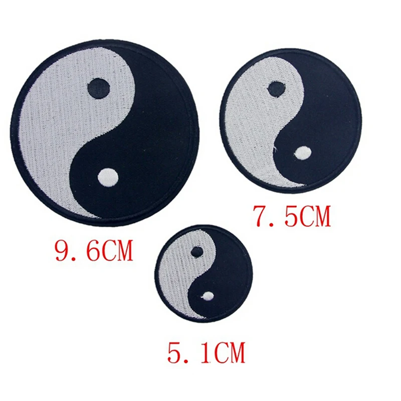 

DIY Sewing accessory Feng Shui Yin Yang patch iron on or sew embroidered appliques For clothes High Quality