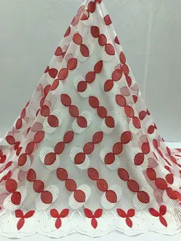 

Best Selling Swiss voile laces African Fabric 2019 red Nigerian French Fabric High Quality Nigeria Tulle cord pink Lace Fabric