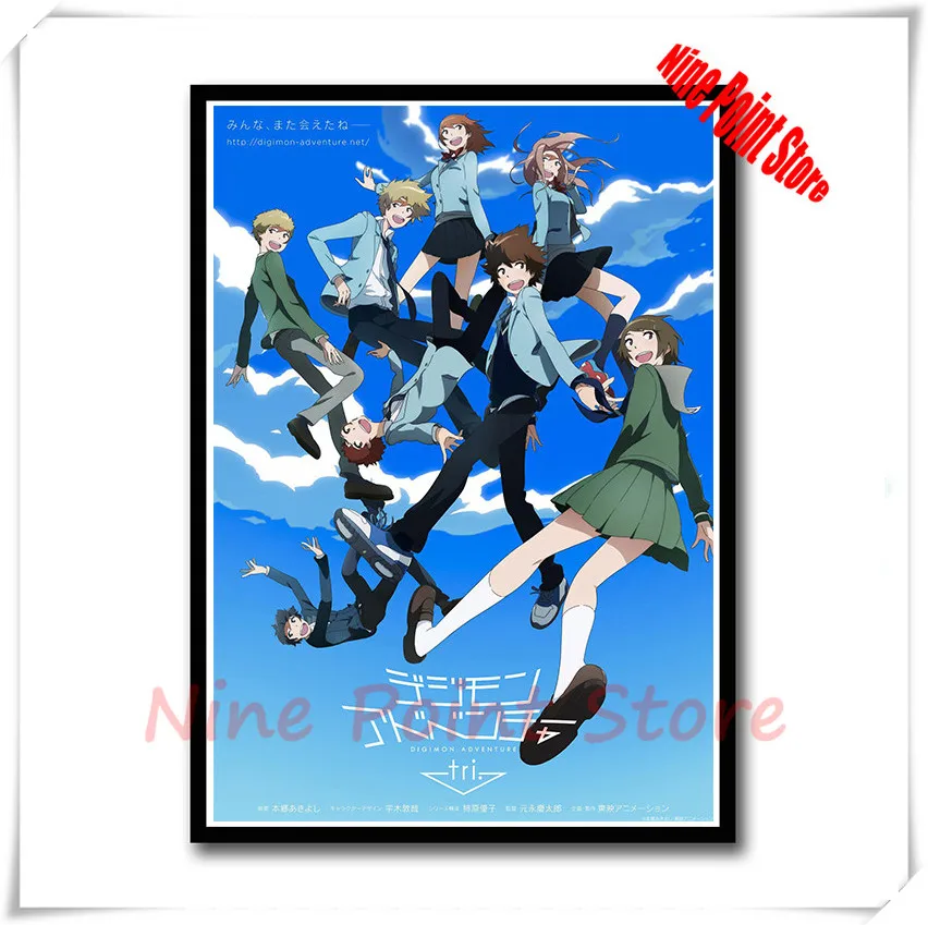 Приключения Дигимонов три бумажный плакат с аниме покрытием принты Yagami Taichi Agumon