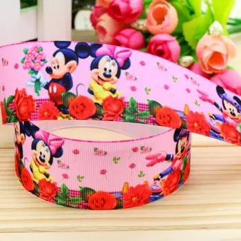

DUWES 1.5'' Free shipping minnie printed grosgrain ribbon hair bow headwear party decoration wholesale OEM 38mm H4804