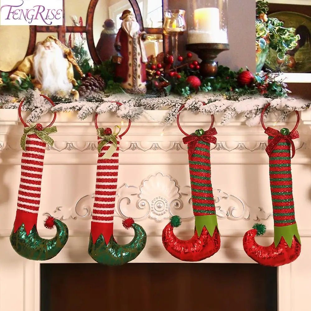 

Merry Christmas 2019 Red Hanging Stockings Christmas Decoration For Home Pendent Christmas Ornament Noel Navidad