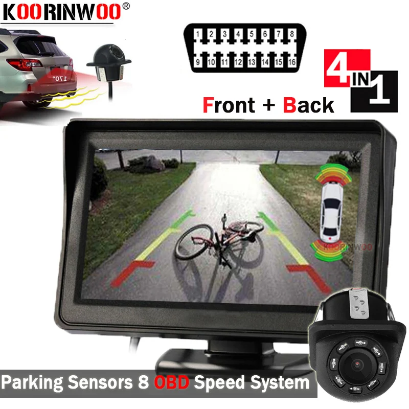 

Koorinwoo New Intelligent OPS Parktronic 8 sensors Car Reversing Radar parking Car parking Sensor parking Camera With Monitor
