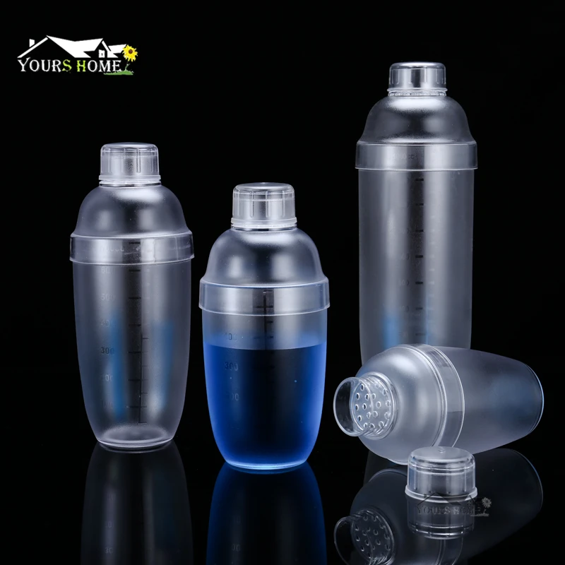 

1 Piece Plastic Cocktail Shaker Bar Transparent Good Grips PC Resin No Rust Milk Tea Cocktail Martini Shaker Bar Shaker