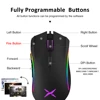 Delux M625 RGB Backlight Gaming Mouse 12000 DPI 12000 FPS 7 Buttons Optical USB Wired Mice For LOL DOTA Game player PC Laptop ► Photo 2/6