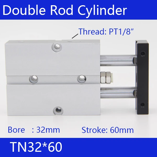 ФОТО TN32*60 Free shipping 32mm Bore 60mm Stroke Compact Air Cylinders TN32X60-S Dual Action Air Pneumatic Cylinder